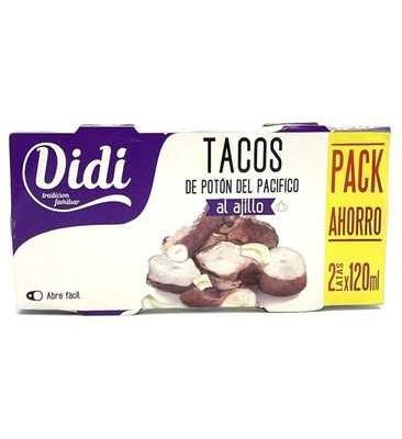 Восьминіг шматочками в соусі часнику Didi Tacos de poton del pacifico al ajillo 2x120г Іспанія