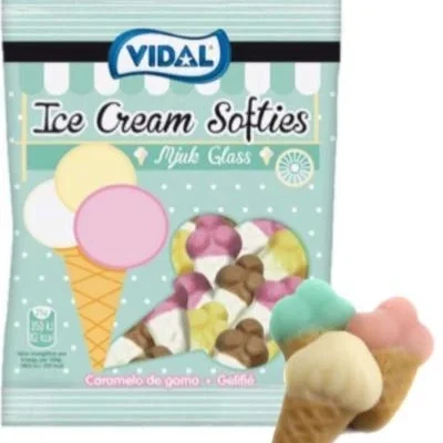 Желейні цукерки Морозиво в склянці БЕЗ ГЛЮТЕНА Vidal Ice Cream Softies 100 г Іспанія