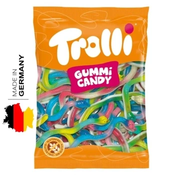 Цукерки желейні Кольорові Змійки БЕЗ ГЛЮТЕНУ Trolli Culebras 1000г Іспанія