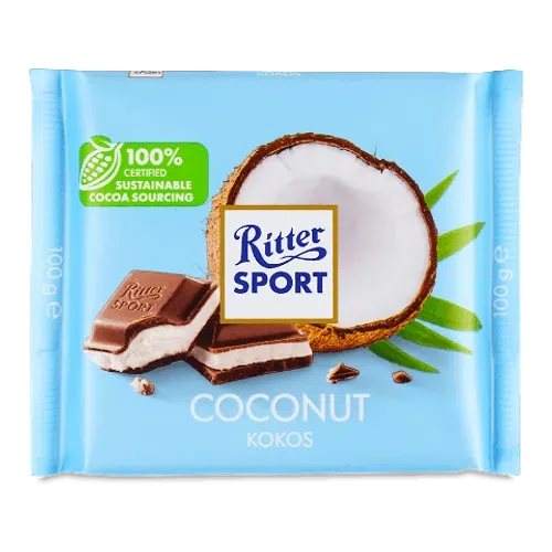Шоколад з кокосом Ritter Sport Kokos Німеччина 100 г