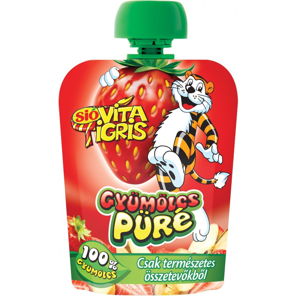 Пюре фруктове Полуничне БЕЗ ЦУКРУ Sio Vita Tigris 90г Угорщина