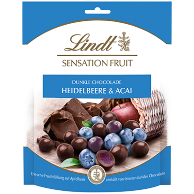 Драже шоколадне з фруктовою начинкою Lindt Sensation Fruit Heidelbeere&Acai 150г Франція