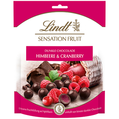 Драже шоколадне з фруктовою начинкою Lindt Sensation Fruit Himlbeere&Cranberry 150г Франція