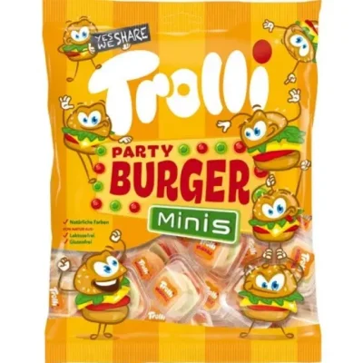 Цукерки желейні Trolli Party Burger Minis 170г(17х10г) Німеччина