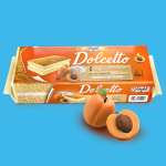 Тістечне бісквітне з абрикосовим кремом БЕЗ ЛАКТОЗИ Freddi Dolcetto all'Abricocca (8*25г) 200г Італія