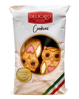 Печиво Сова з кремом та шоколадом Delicato Cookies 200г Польща