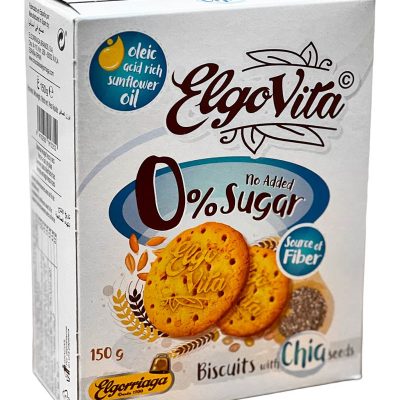 Печиво з насінням Чіа БЕЗ САХАРА Elgo Vita Biscuits with Chia seeds 150 г Іспанія