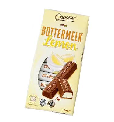 Шоколад молочний з лимонно-вершковим кремом Choceur Bottermelk Lemon 200г Німеччина