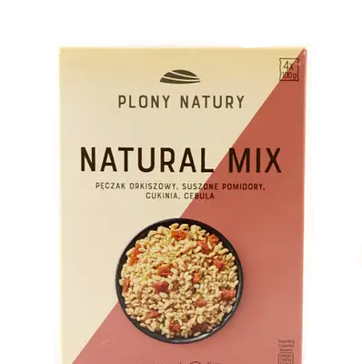 Крупа Пшениця з овочами Мікс (пшениця, сушені помідори, цукіні, цибуля) PLONY NATURY Mix (4х100г) 400г Польща