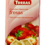 Шоколад без цукру та без глютену Torras білий зі шматочками полуниці Іспанія 75 г
