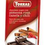 Шоколад без цукру і глютену Torras з рожевим перцем, корицею і перцем Чилі Іспанія 75г