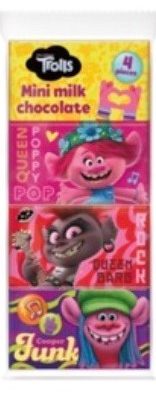 Набір мінішоколаду Троллі Mini Milk Chocolate Trolls (4х20г) 80 г Польща