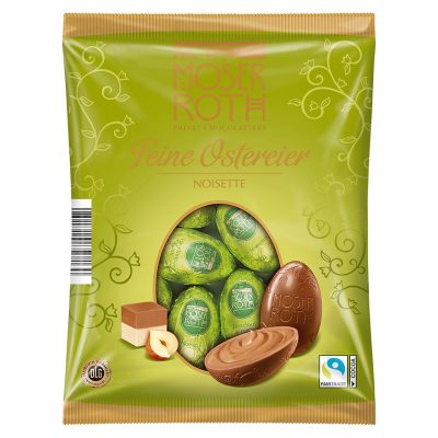 Шоколадні яйця з горіховим (фундук) кремом Moser Roth Feine Ostereier Noisette 150 г Німеччина