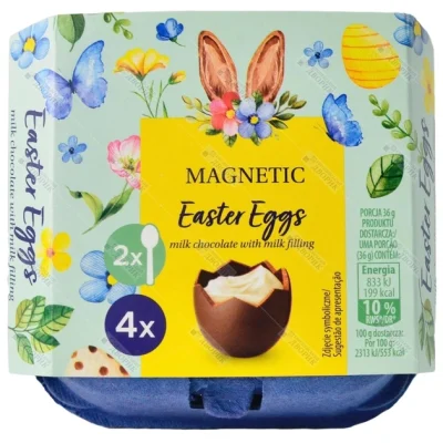 Шоколадні яйця з молочним кремом Magnetic Easter Eggs 144 г Німеччина