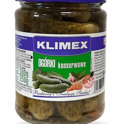 Огірки консервовані Klimex Ogorki konserwowe 500г/250г Польща