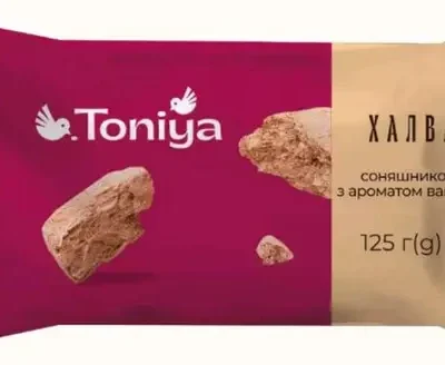 Халва соняшникова зі смаком ваніліну ТМ Toniya 125г Україна