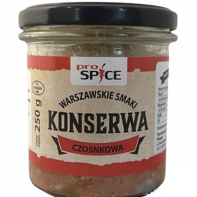 М'ясо свиняче стерилізоване з часником Warszawskie Smaki Konserwa Czosnkowa 250г Польща