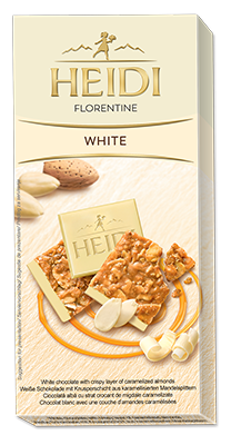 Шоколад білий із карамелізованим шаром мигдалю Heidi Florentine White 100 г Румунія