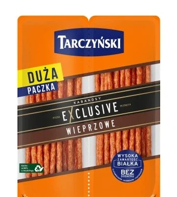 Ковбаски Кабанос із свинини БЕЗ ГЛЮТЕНУ TARCZYŃSKI Exclusive Kabanosy Wieprzowe Duo 2x125г Польща