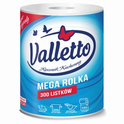 Рушники паперові двошарові Valletto Mega Rolka 300шт Польща