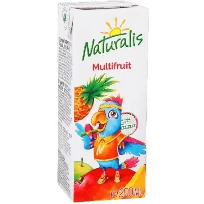 Напій соковмісний Мультифрукт Naturalis Multifruit 0.2 л з трубочкою