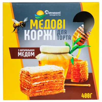 Коржі медові для торта ТМ Домашні Продукти 400 г (4 коржі) Україна