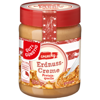 Крем хрусткий арахісовий (паста) Gut&Gunstig Erdnuss-Crem Crunchy 350г Німеччина