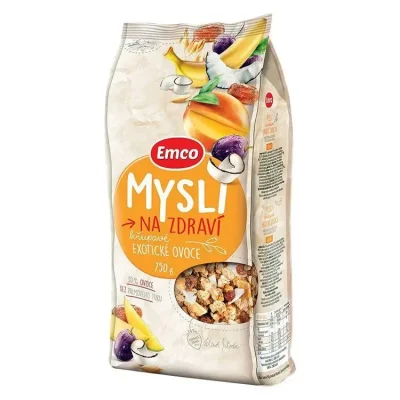 Мюслі з манго, бананом, кокосом і родзинками БЕЗ ПАЛЬМОВОГО МАСЛА Emco Чехія 750г