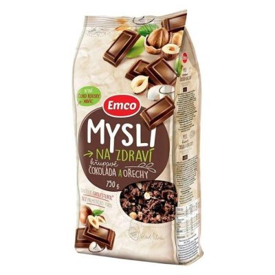 Мюслі з шоколадом і фундуком БЕЗ ПАЛЬМОВОГО МАСЛА Emco Чехія 750г