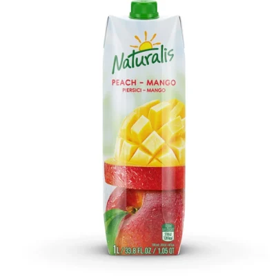 Соковий напій з м'якоттю персика і манго Naturalis Mango-Peach 1л Молдова
