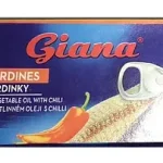 Сардини в олії з перцем чилі Giana Sardinky ve slunecnicovem oleji s chilli 125/90г Чехія