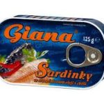Сардини в олії з перцем чилі Giana Sardinky ve slunecnicovem oleji s chilli 125/90г Чехія