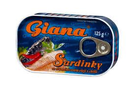Сардини в олії з перцем чилі Giana Sardinky ve slunecnicovem oleji s chilli 125/90г Чехія
