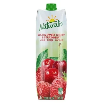 Соковий напій з м'якоттю вишні, черешні та полуниці Naturalis Sour&Sweet Cherry&Strawberry 1л Молдова