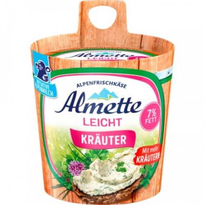 Сир-крем сирний (сирна намазка) з травами БЕЗ КОНСЕРВАНТІВ Almette Leicht Krauter 150г Німеччина