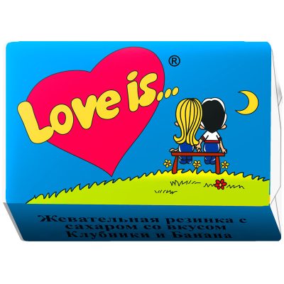 Жувальна гумка зі смаком банана та полуниці Love Is 4.2г/1шт Туреччина