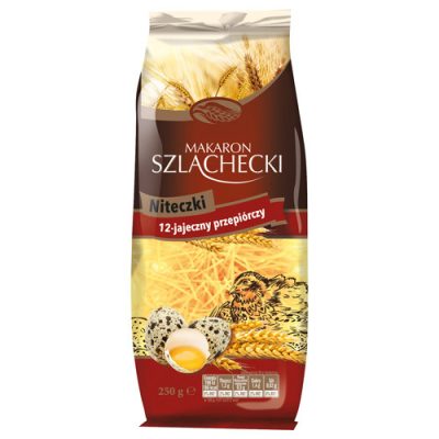 Вермішель Шлацькі ниточки на перепелиних яйцях Makaron Szlachecki Niteczki 250г Польща