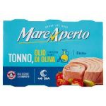 Тунець одним шматком в оливковій олії Mare ApertoTonno all Olio di Oliva (6х60 г) 360 г Італія