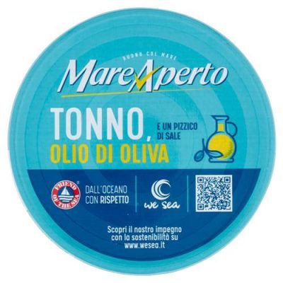 Тунець одним шматком в оливковій олії Mare ApertoTonno all Olio di Oliva 120г Італія