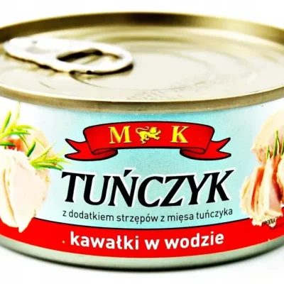 Тунець Шматочками у власному соку Tunczyk Kawalki w Wodzie M&K 170 г/120г Польща