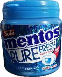 Жувальна гумка БЕЗ САХАРА Mentos Pure Fresh Mint 100 г (50 шт.) Голландія