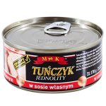 Тунець у власному соку M&K Tunczyk Jednolity w sosie wlasnym 170г/120г Польща