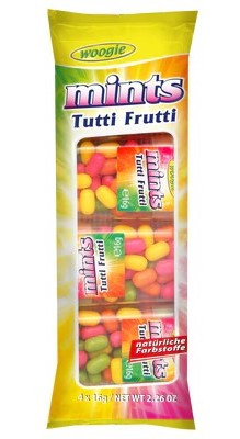 Драже Woogie Mints Tutti Frutti 4x16г