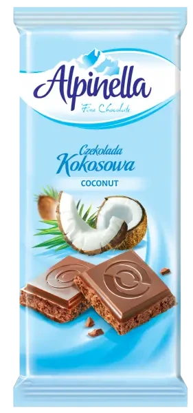 Шоколад "Alpinella kokosawa" (Альпінелла молочний з кокосом), Польща, 100 г