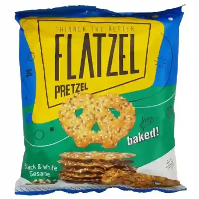 Крендель хрусткий солоний із чорно-білим насінням кунжуту Flatzel, Black And White Sesame 85 г