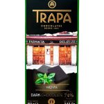 Шоколад чорний із м'ятою БЕЗ ГЛЮТЕНА Trapa Choco Dark 74% Menta 100 г Іспанія