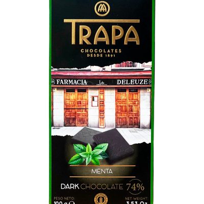 Шоколад чорний із м'ятою БЕЗ ГЛЮТЕНА Trapa Choco Dark 74% Menta 100 г Іспанія