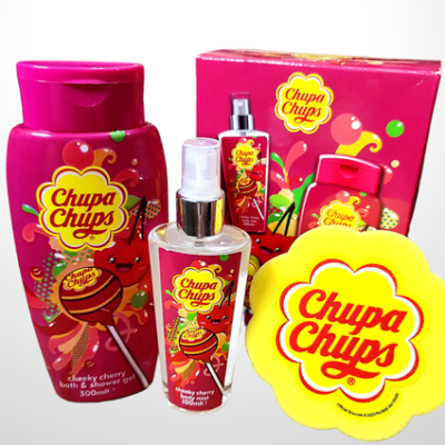 Подарунковий набір з ароматом вишні Chupa Chups для душу (Гель, міст і мочалка) Великобританія