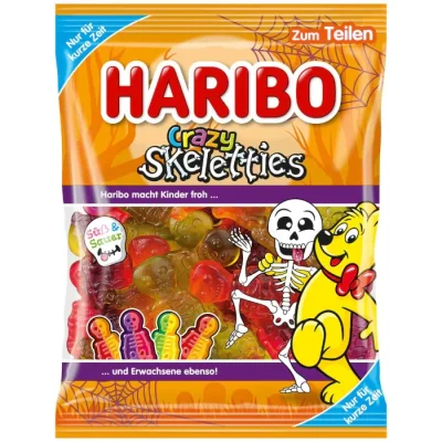 Желейні цукерки БЕЗУМНІ СКЕЛЕТИ Haribo Crazy Skeletties sweet and sour 160 г Німеччина