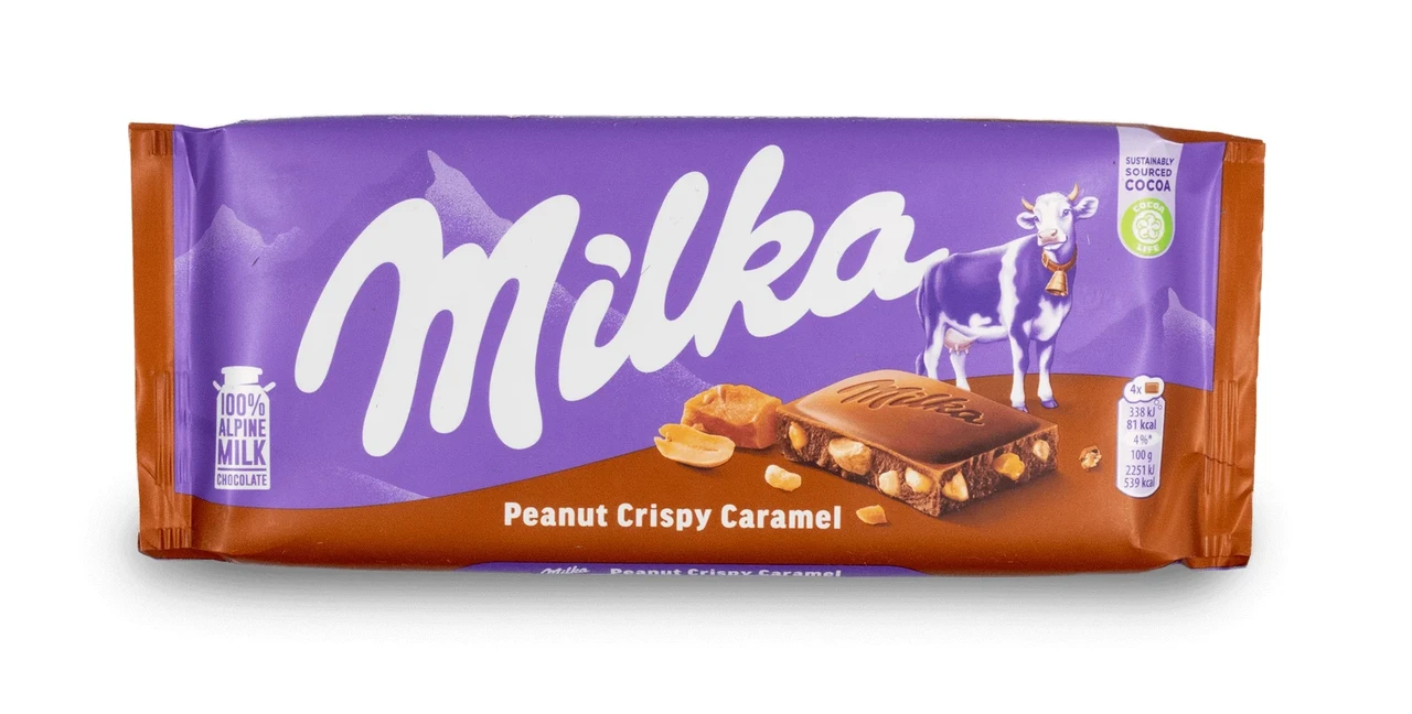 Шоколад молочний MILKA Peanut Crispy Caramel Швейцарія 90 г